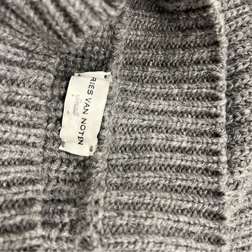 Dries Van Noten Grey Wool Alpaca Sleeveless Mock Turtleneck Oversize Sweater S - Picture 4 of 6